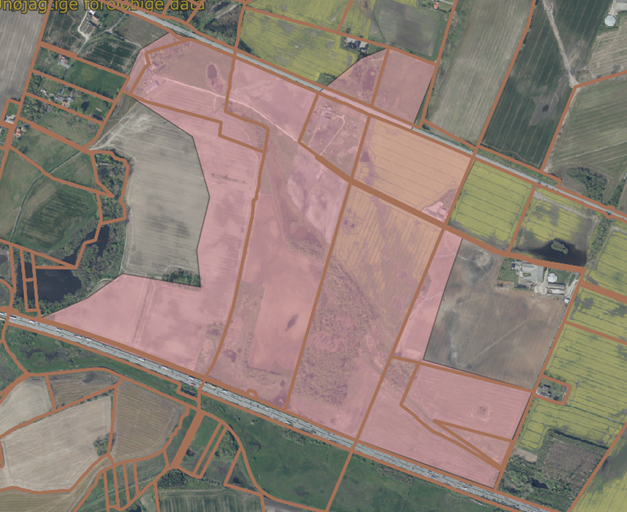 Luftfoto over område ved Vibeholm