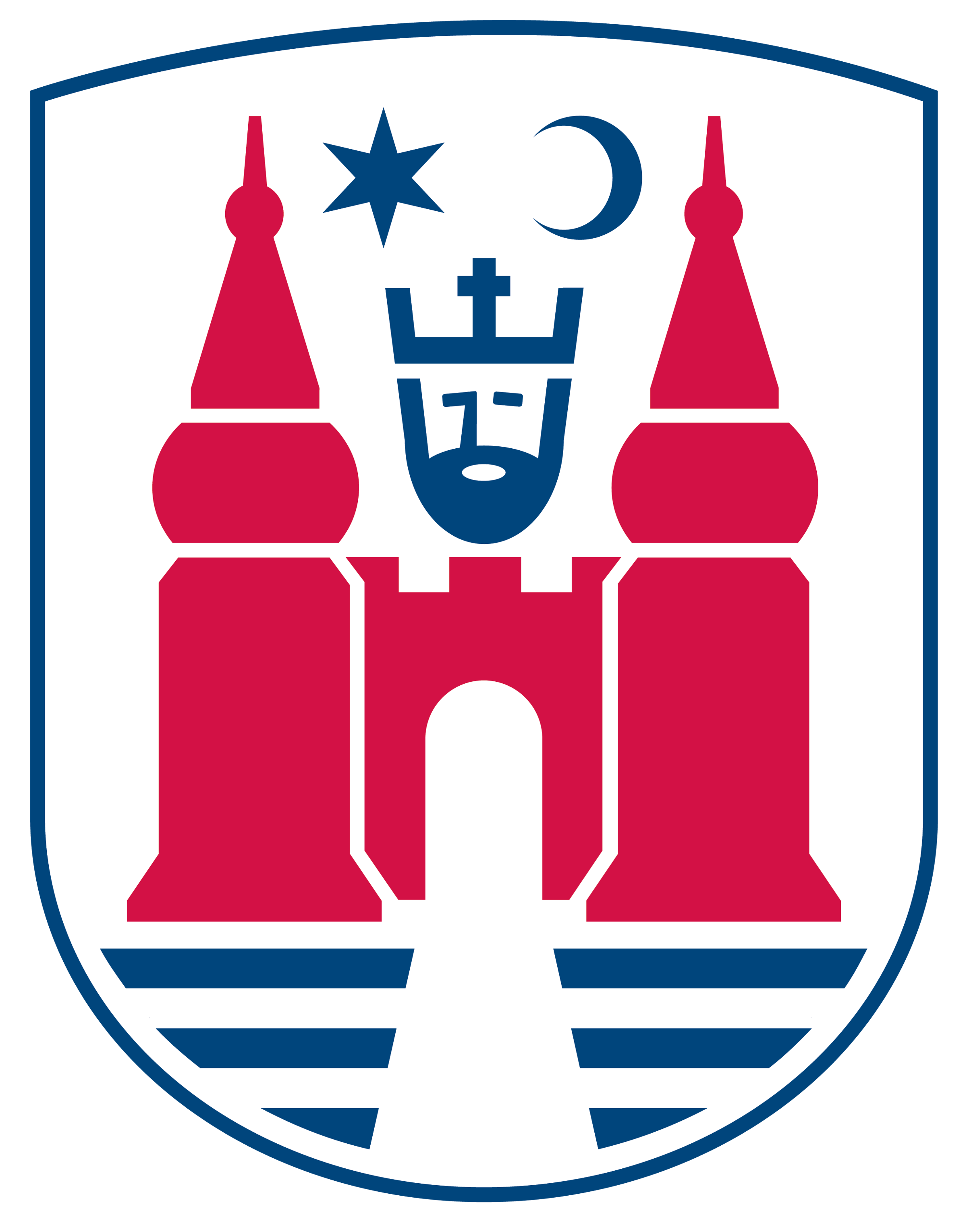 Nyborg Kommunes logo - kun skjold i farve (PNG)