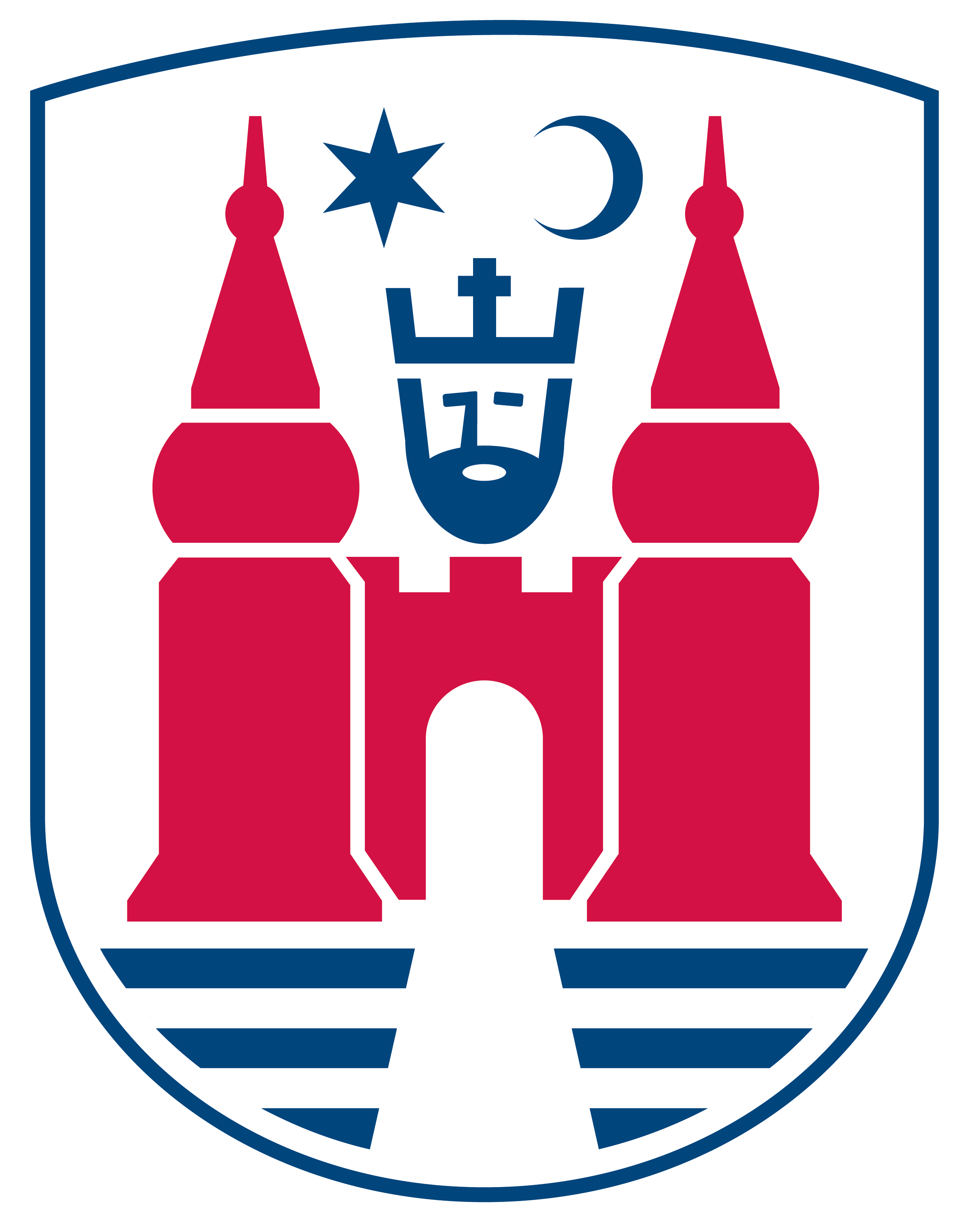 Nyborg Kommunes logo - kun skjold i farve (PNG)