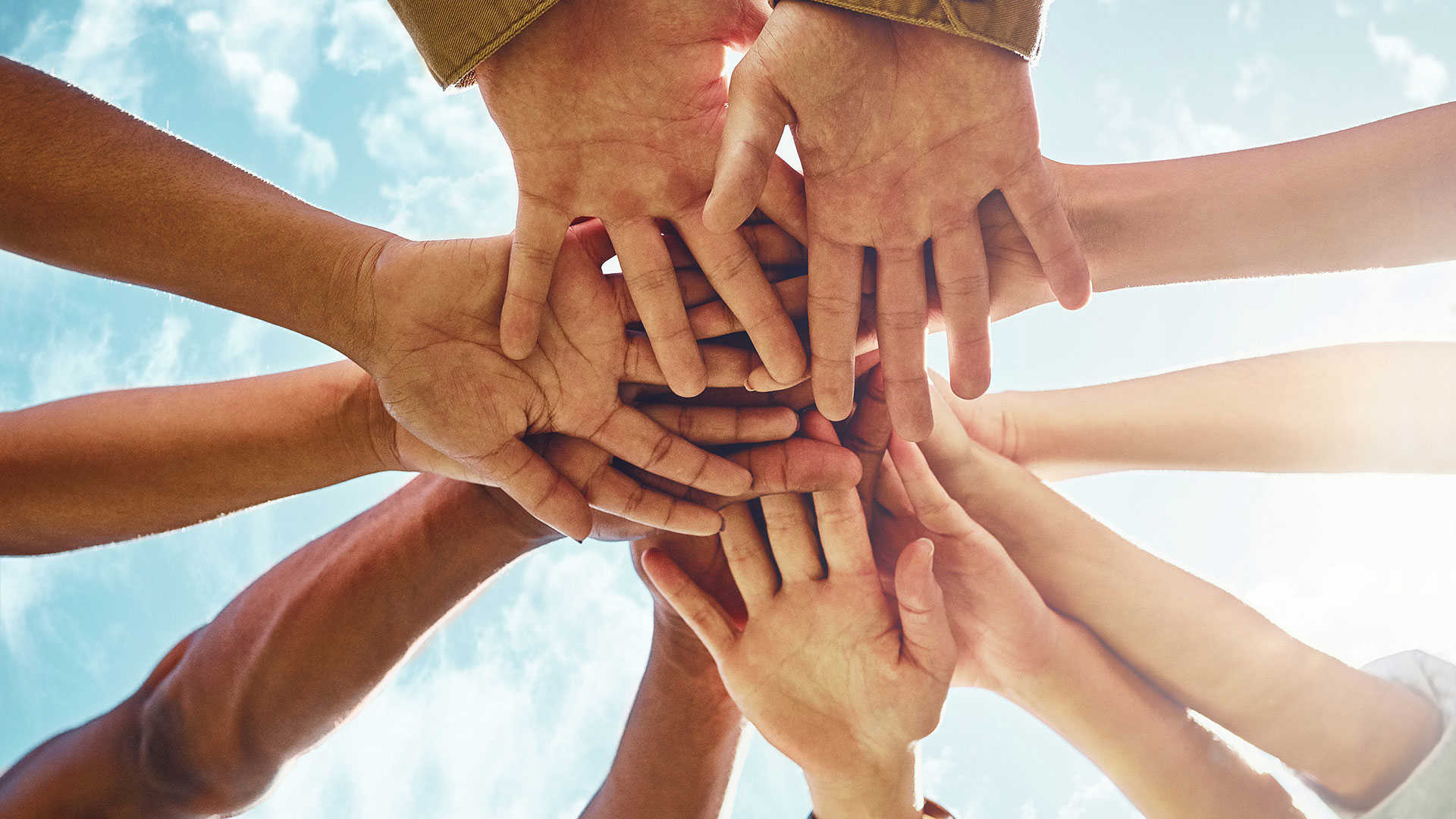 Håndflader i en cirkel