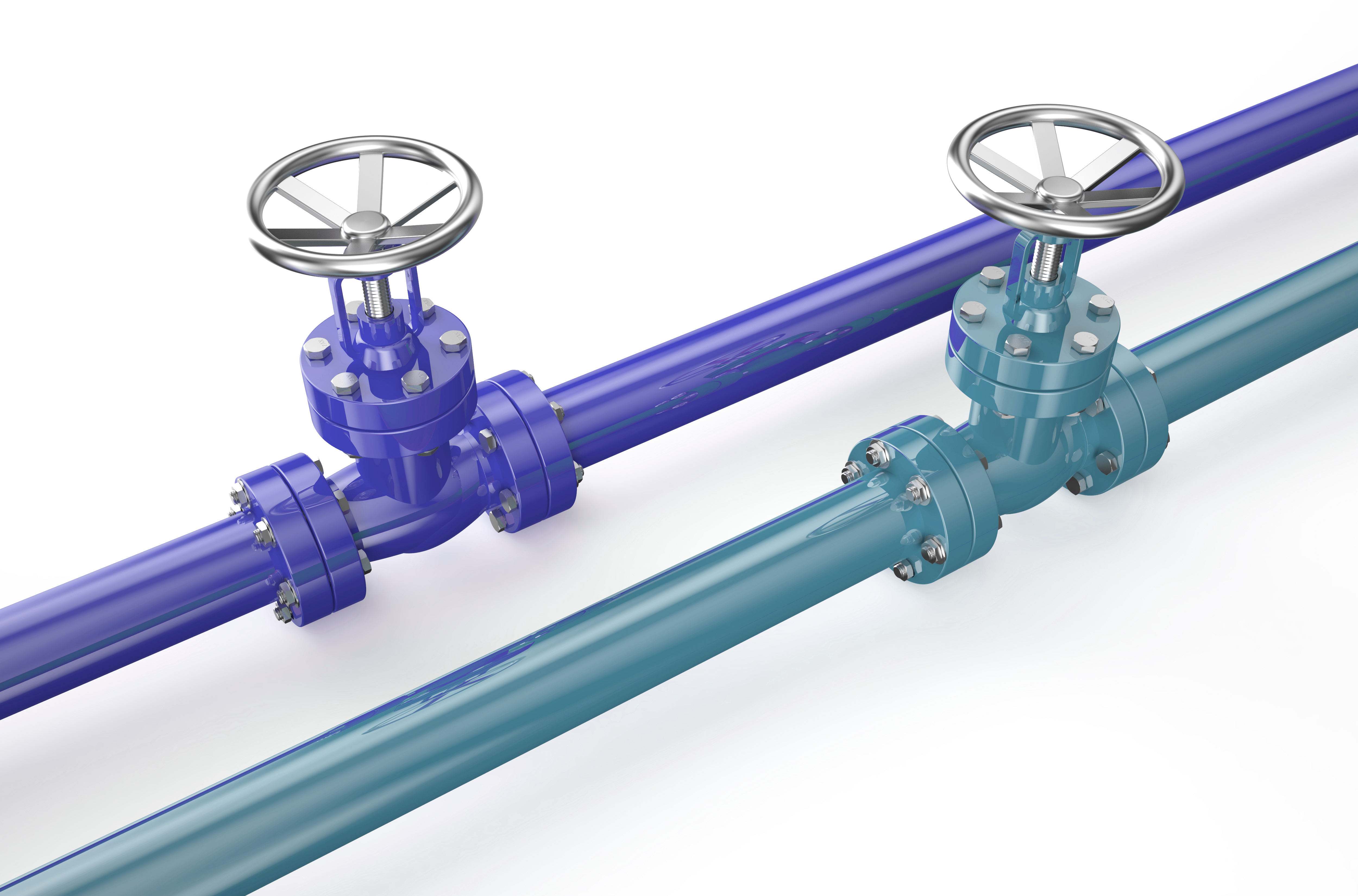 Tegning af to vandrør