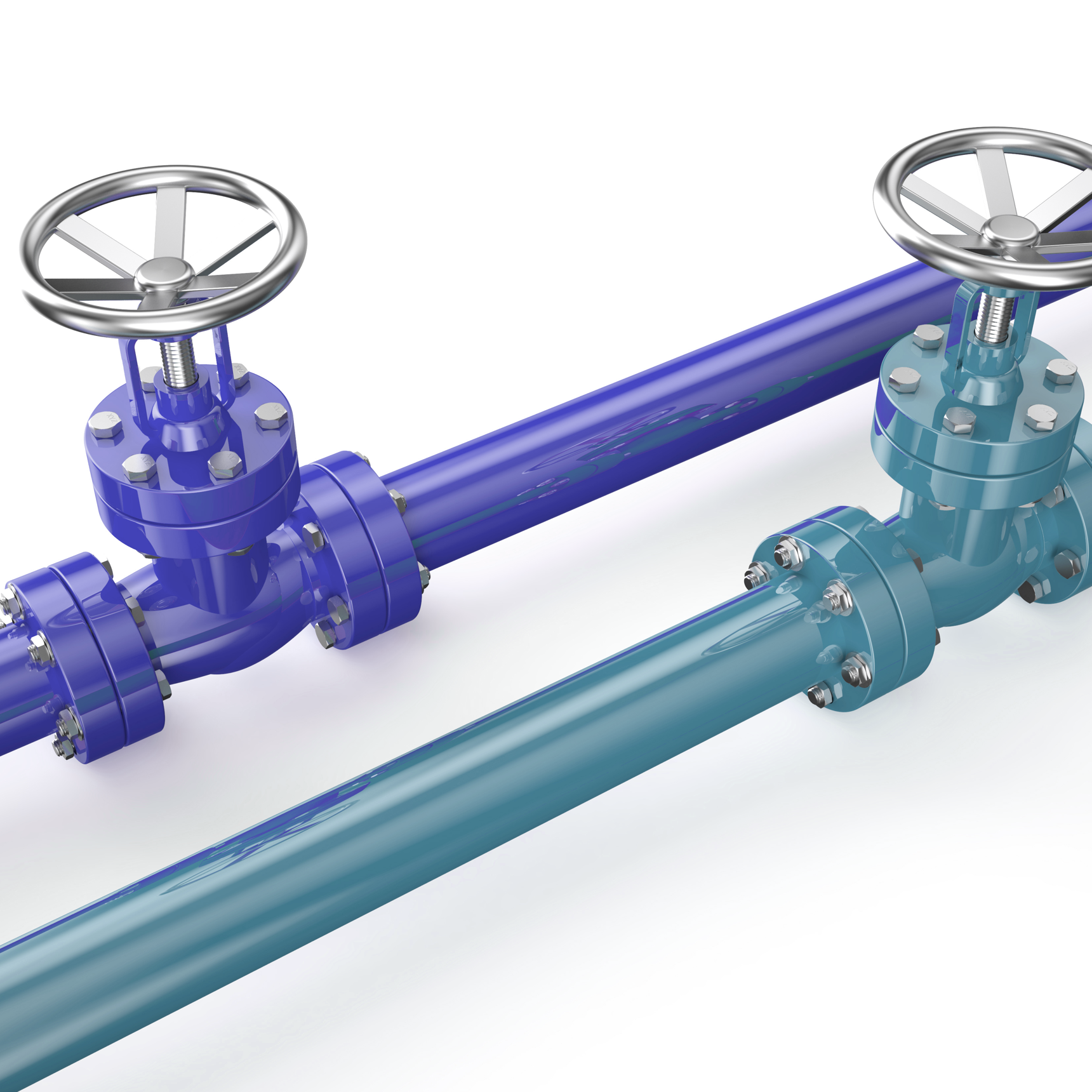 Tegning af to vandrør