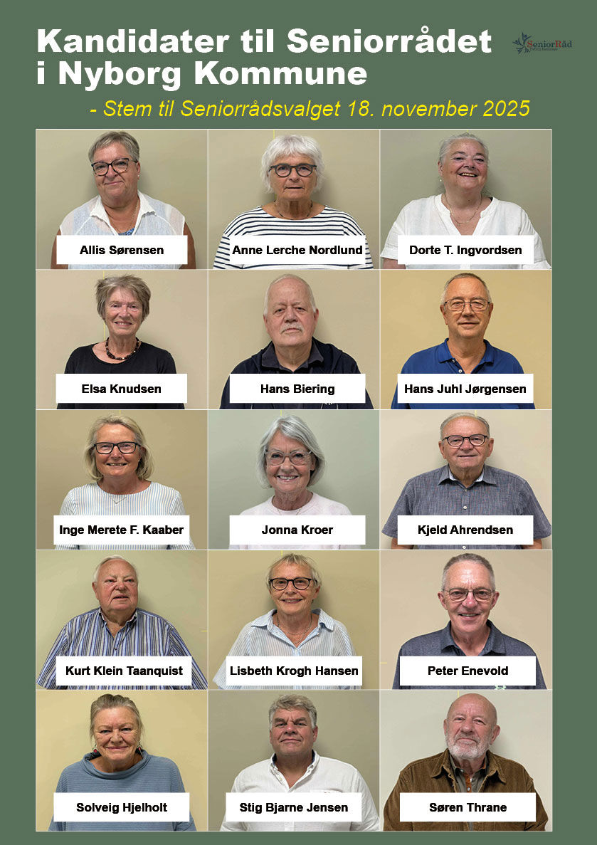 Opstillingsplakat til Seniorrådsvalg 2025