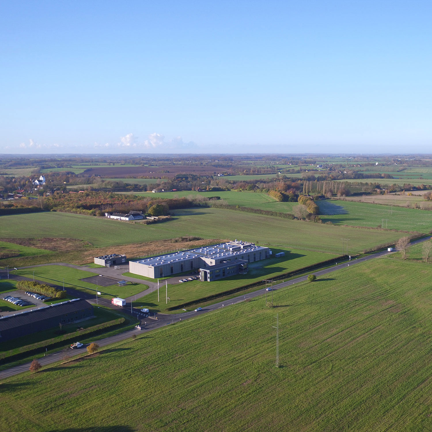 Luftfoto over ledige grunde i Nyborg Kommune