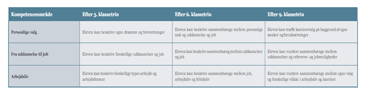 Grafik der beskriver kompetenceområder