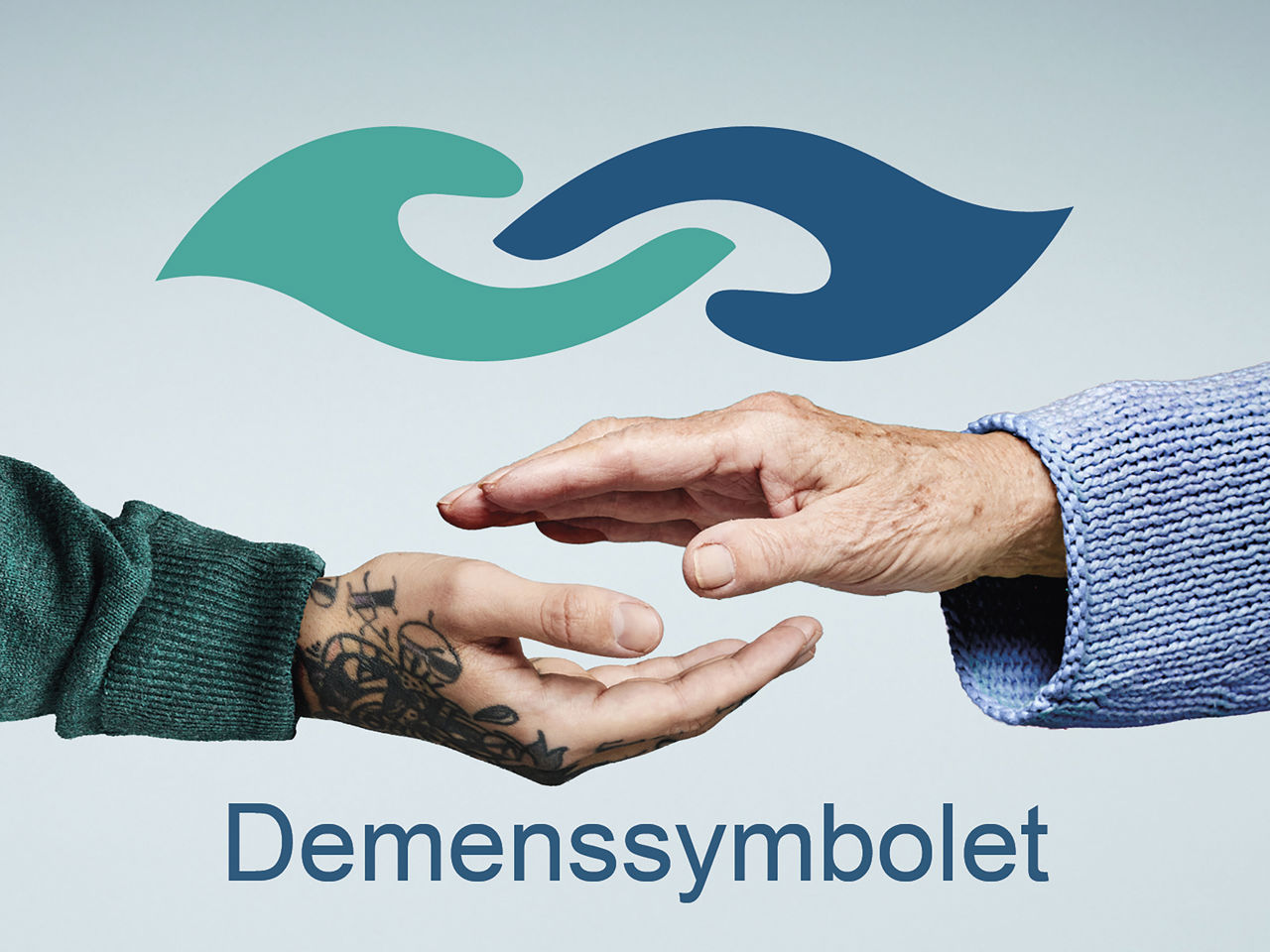 Demenssymbolet - to hænder der næsten rører ved hinanden