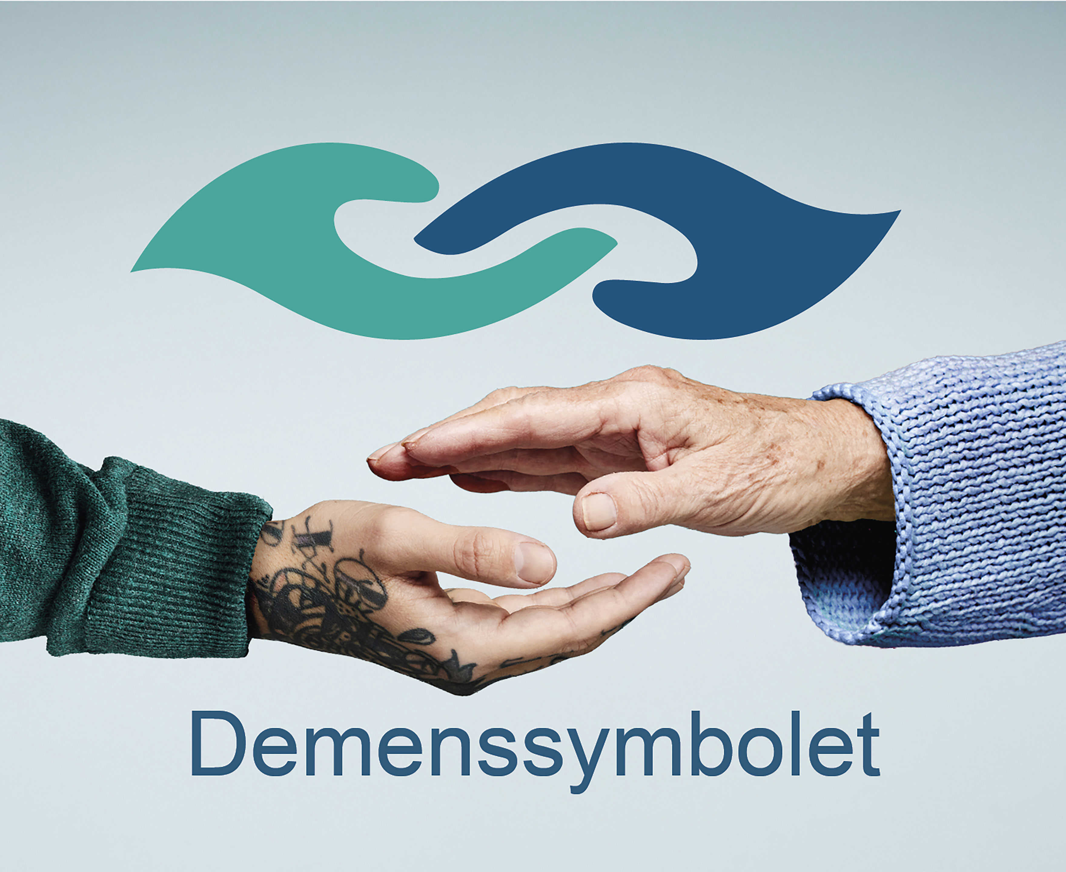 Demenssymbolet - to hænder der næsten rører ved hinanden