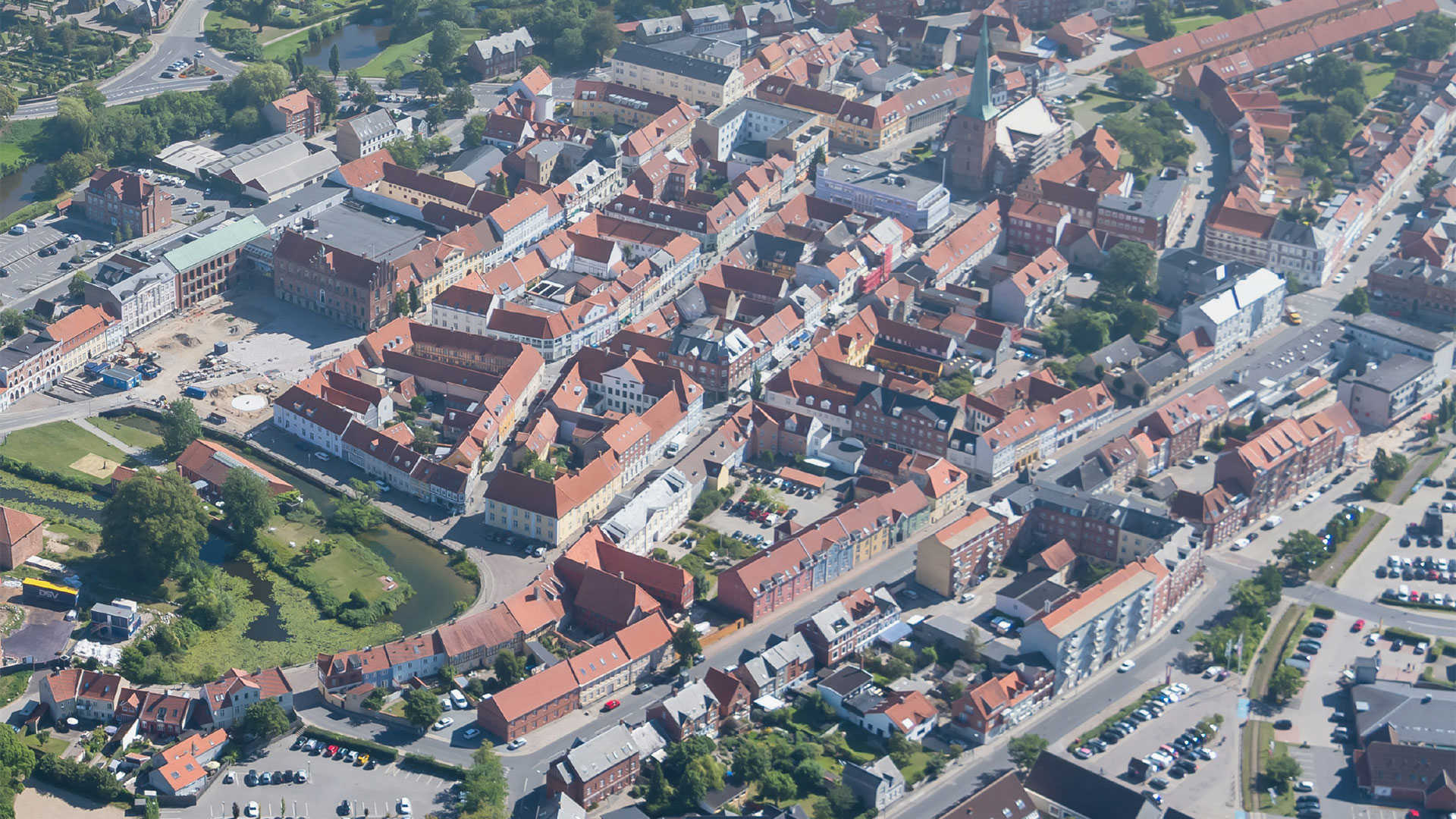 Luftfoto Nyborg bykerne