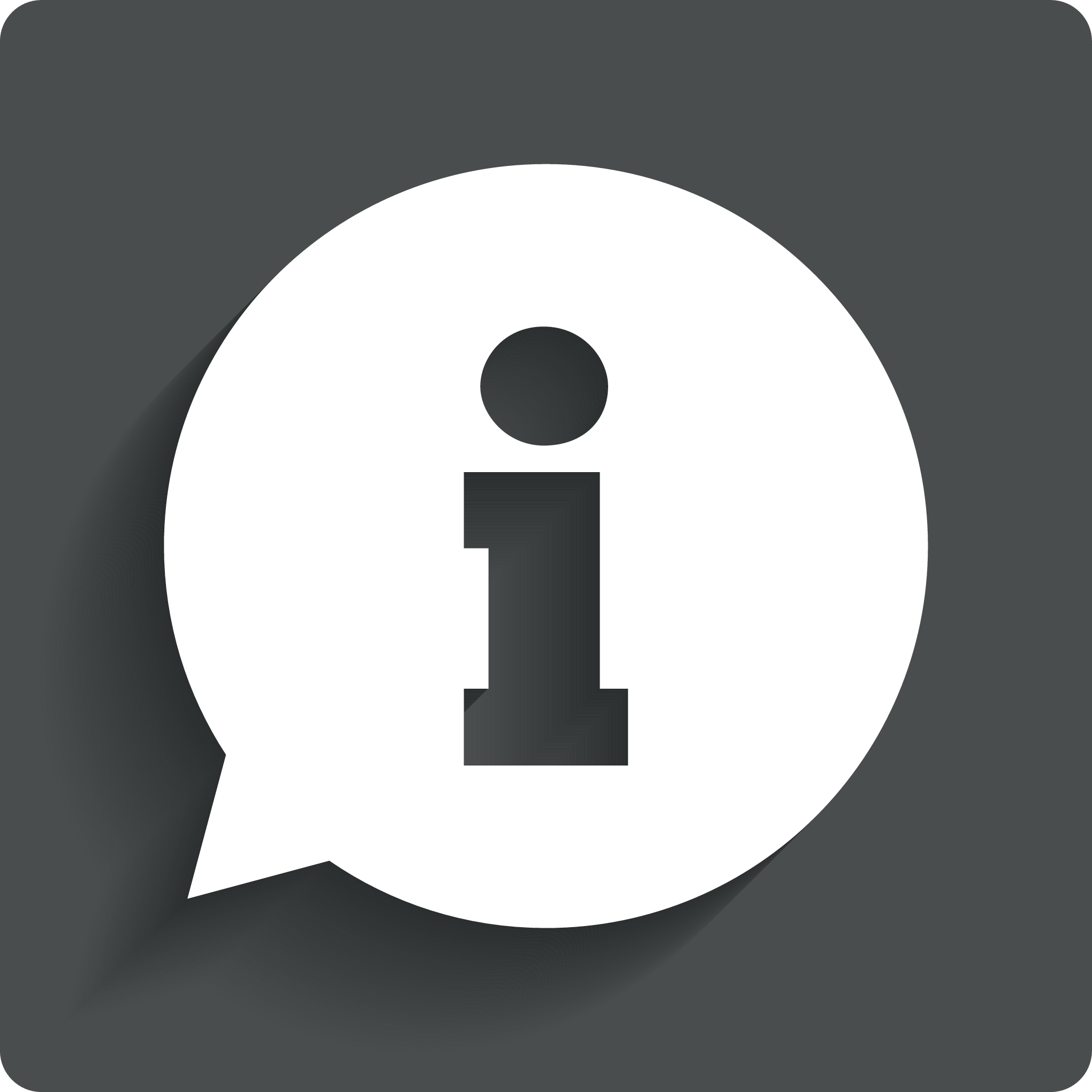 Skilt med et stort 'I'