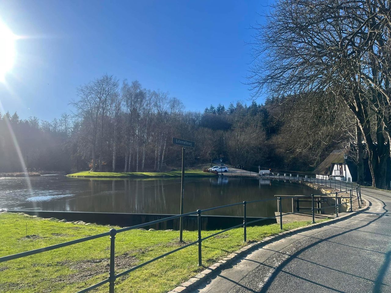 Søen ved Lillemøllevej i solskin