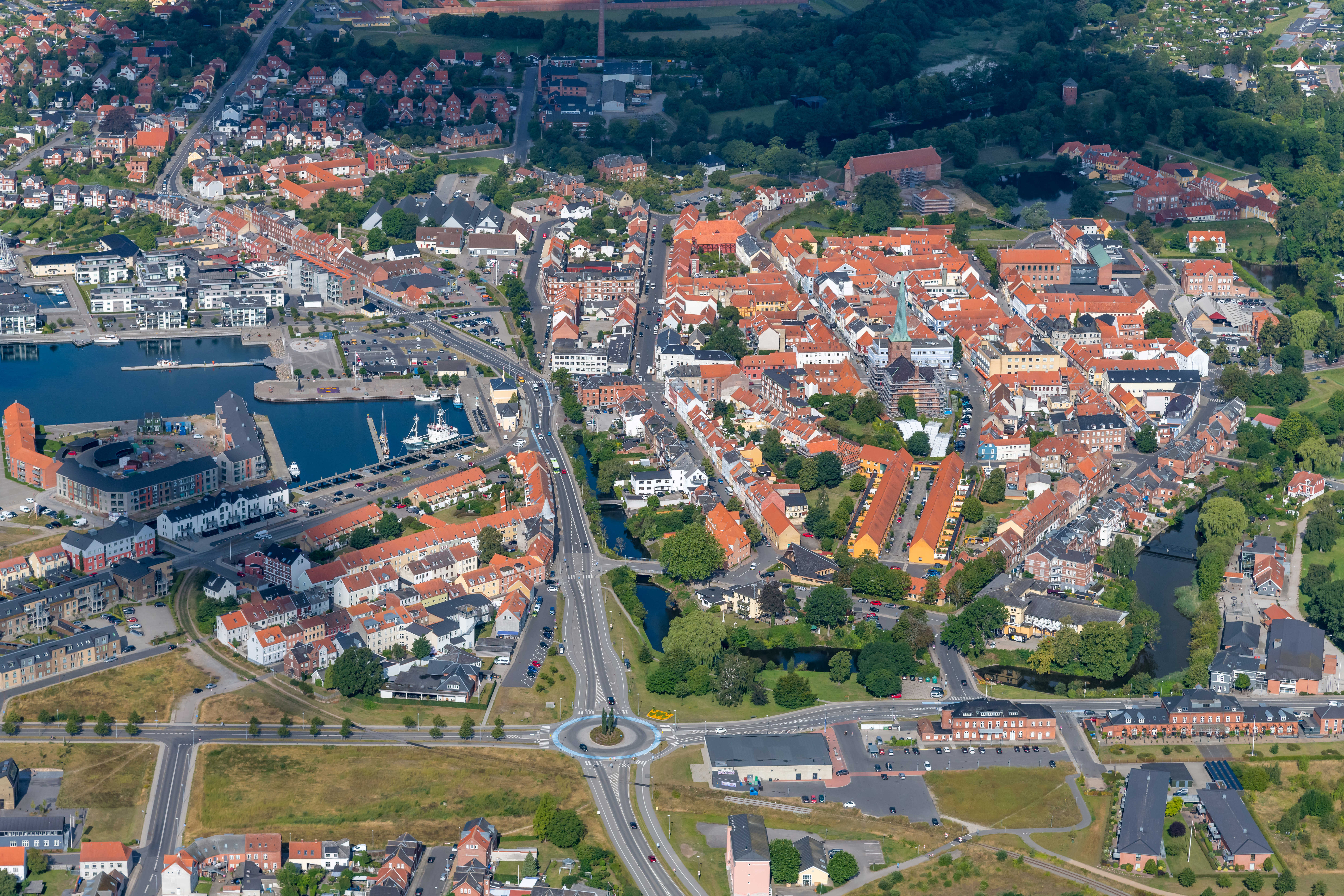 Luftfoto over Nyborg indre by